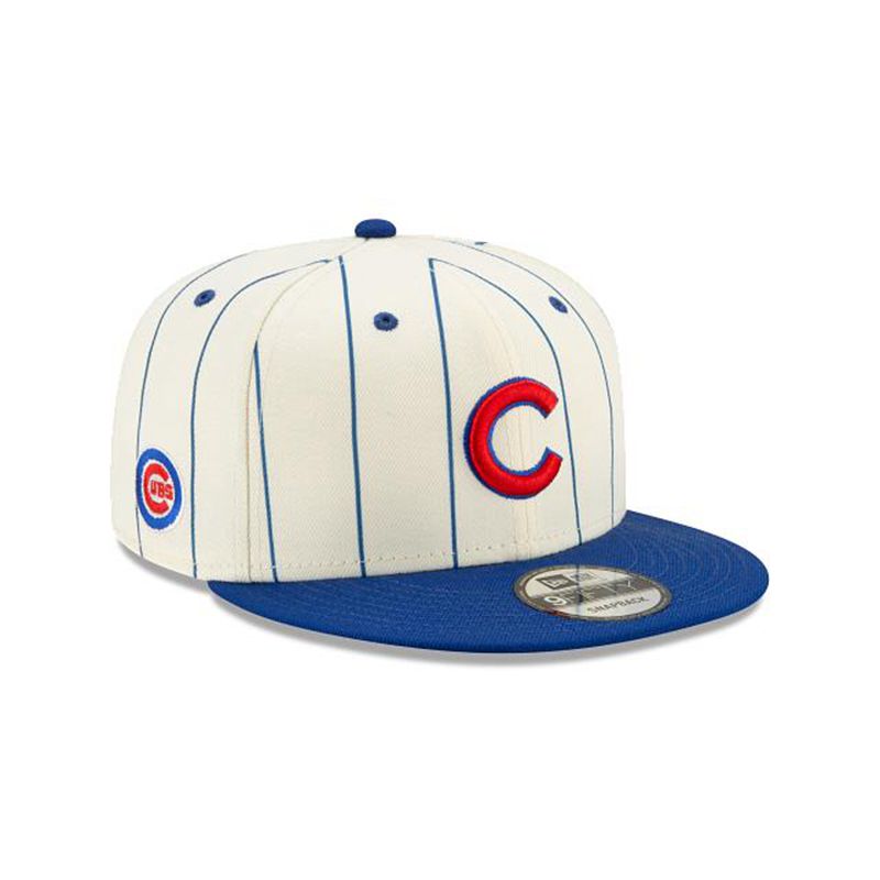 MLB Chicago Cubs Pinstripe 9Fifty Snapback (GJW6157) - White New Era Caps